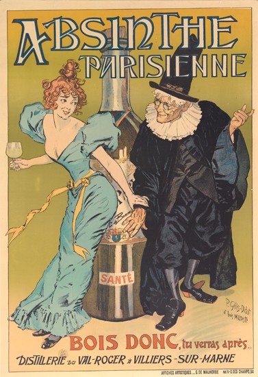 P.GÉLIS-DIDOT (1853-?) AND LOUIS MALTESTE (1862-1928). ABSINTHE PARISIENNE. 1896. 47x32 inches. G. de Malherbe, Paris.